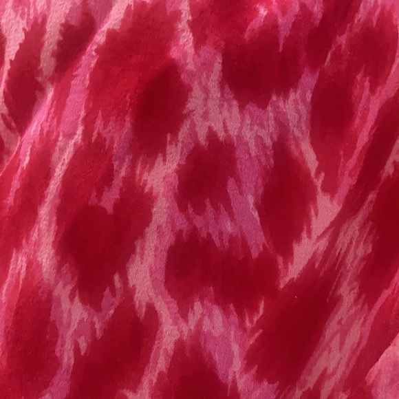 Vintage Betsey Johnson 90s 2000s Midi Animal Print silk asymmetrical red pink - Picture 7 of 16